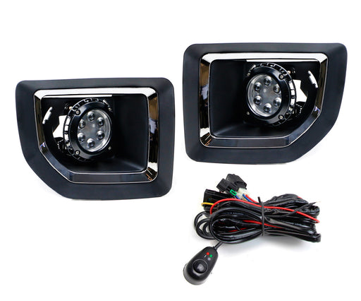 Projector Lens LED Fog Lamps w/ Covers, Relay For 15-19 GMC Sierra 2500HD 3500HD
