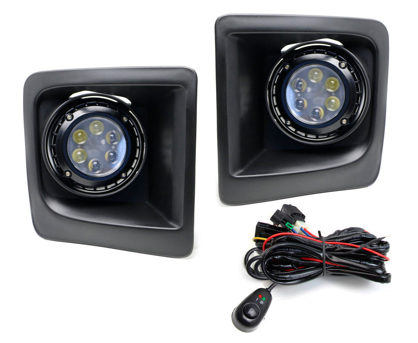 Projector Lens 30W LED Fog Lamps w/Covers, Relay Wires For 14-15 GMC Sierra 1500