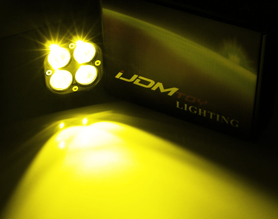 Yellow LED Ditch Light Kit w/ A-Pillar Mount Bracket/Relay For 10-23 Lexus GX460
