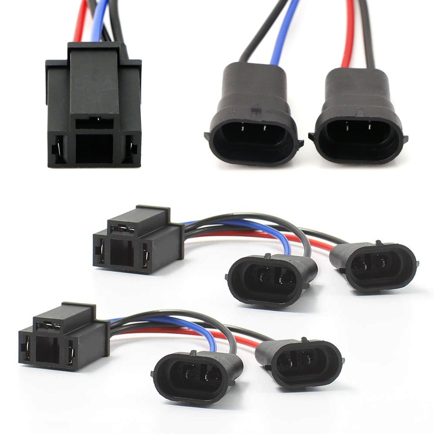 Y-Splitter H9/H11 to H4 Conversion Wire Harness Adapters For Harley Da ...