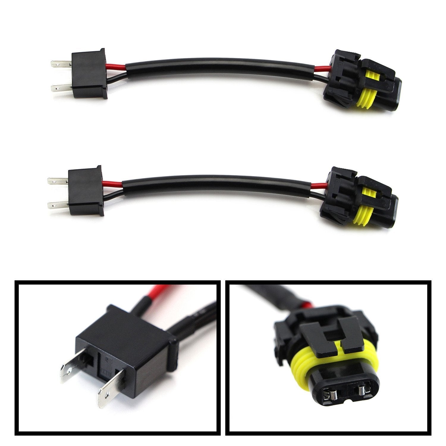 2x 9004 / 9007 Extension Wiring Harness Adapter For Headlight And Fog Light (HB5 Sockets)