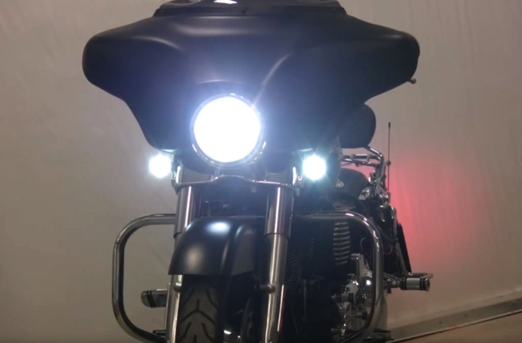 2Pcs 12V LED Ring Fork Strip Lamp Flashing Blinker Motorcycle Turn Signal  Light & DRL Amber White Moto Flasher Auto Accessories