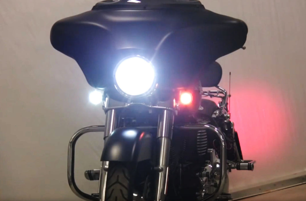 2" White/Amber Switchback LED Front Turn Signal Light Bulbs For Harley Davidson