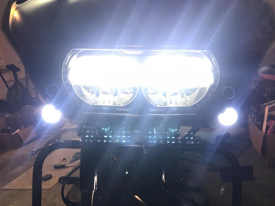 White Halo/Amber & Red Full LED 1157 Turn Signal Bulbs For Harley Davidson Bike