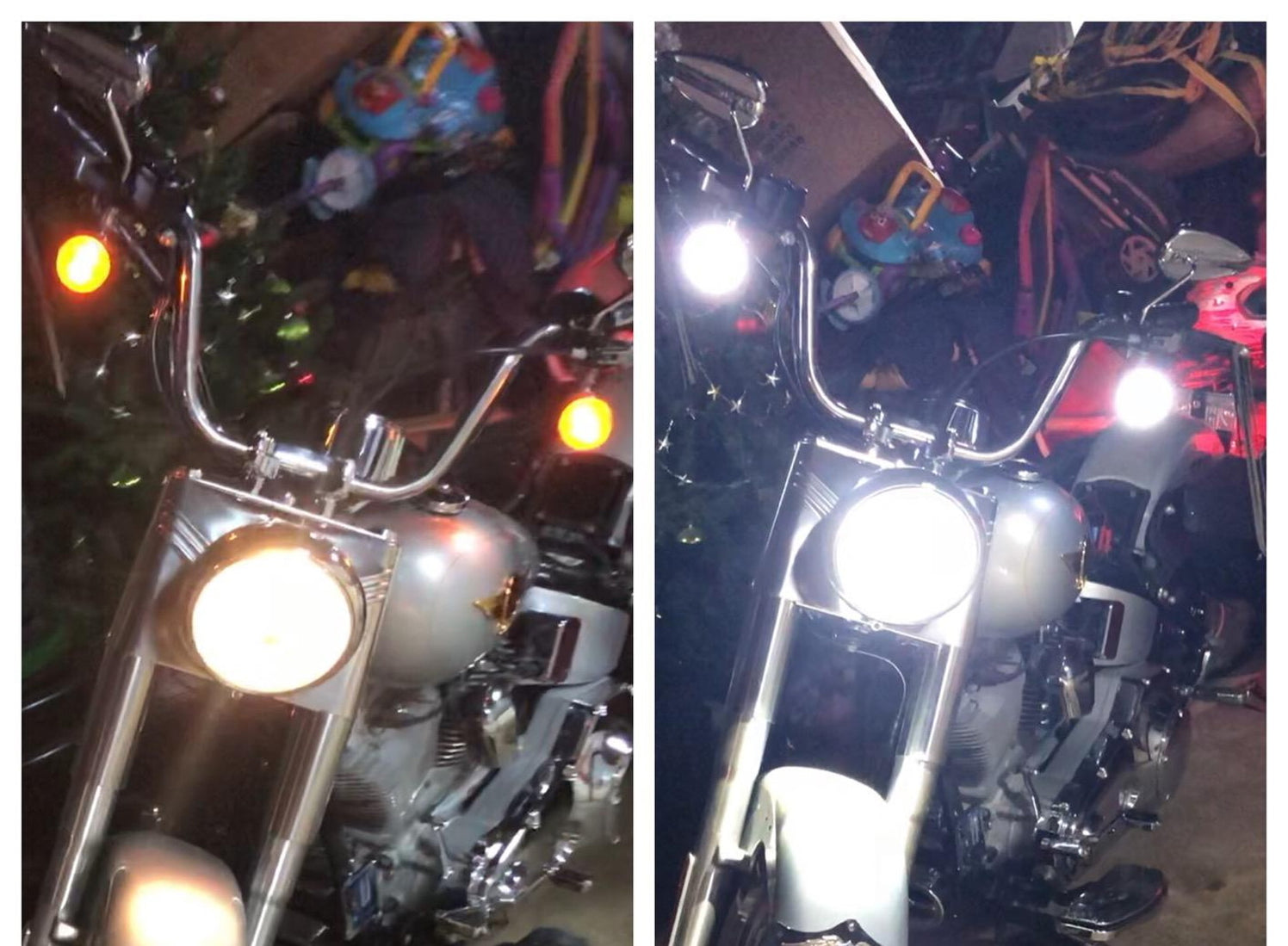 White Halo/Amber & Red Full LED 1157 Turn Signal Bulbs For Harley