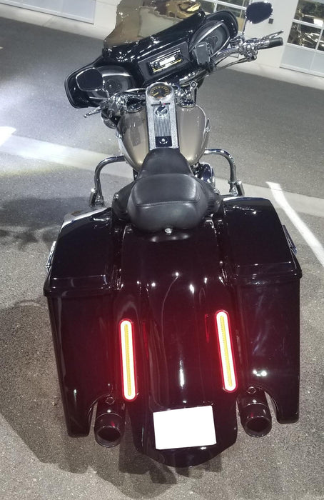 Dual Rear Fender/Bagger Vertical Mount LED Rod Light Kit For Harley Davidson