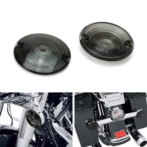 Smoked Lens Turn Signal Light Flat Lens Covers For Harley Davidson Motorcycle