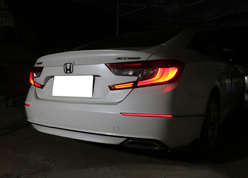 Used Smoked Full LED Bumper Reflector Tail & Brake Lights For 18-up Honda Accord