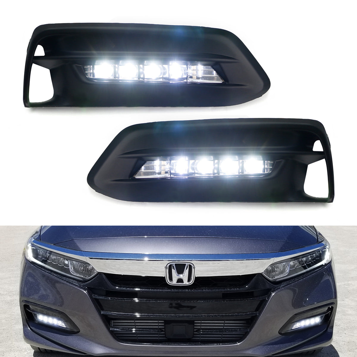 Fit for 2016 2017 Honda Accord Front Lower Grille Grill with Fog