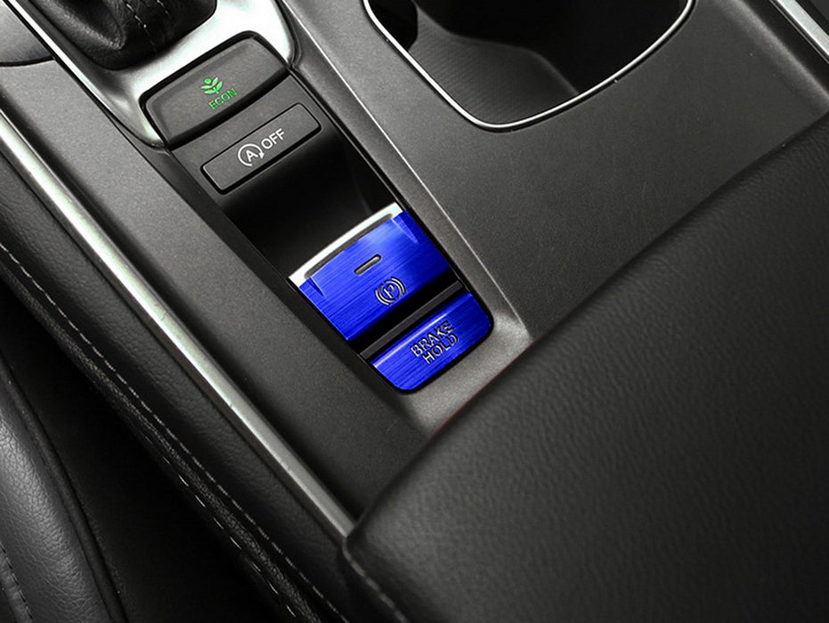 Blue Aluminum Hand Brake Release Button Decoration Cover For 18-22 Honda Accord