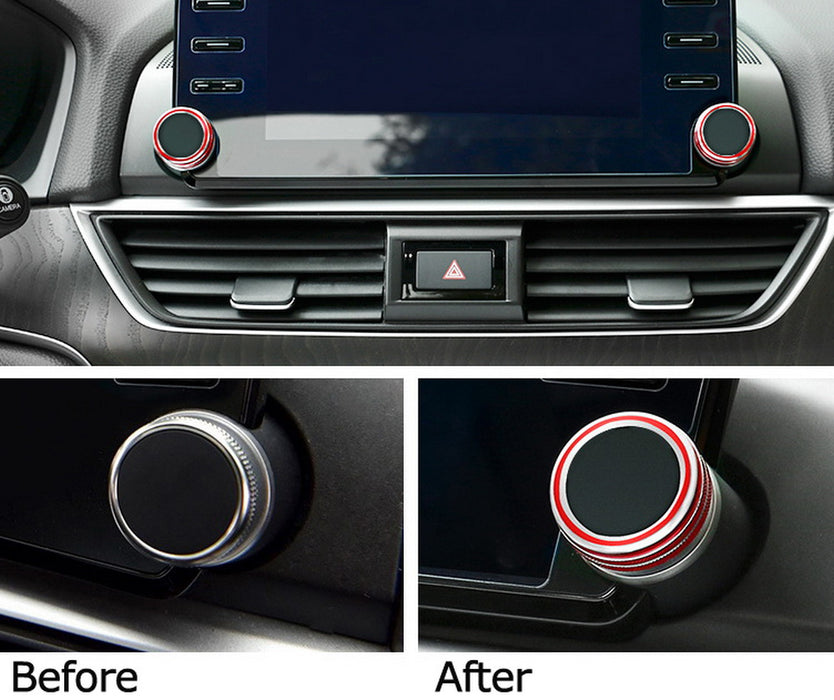 Red Stereo Audio Vol Control Switch Knob Ring Covers For 15-up Ford Mustang New Red Stereo Audio Vol Control Switch Knob Ring Covers For 15-up Ford Mustang New
