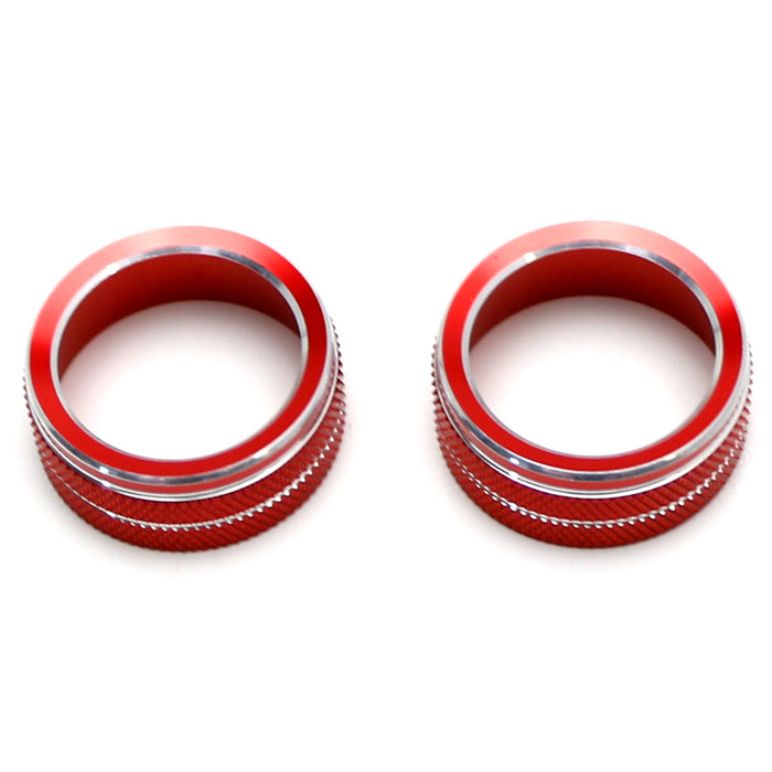 2pcs Red Stereo Audio Vol Control Switch Knob Ring Covers For 18-22 Honda Accord