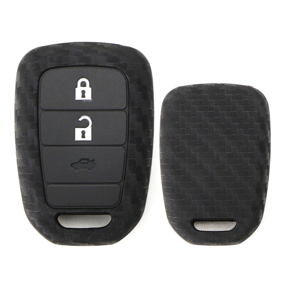 Carbon Fiber Pattern Soft Silicone Key Fob Cover For 16-up Civic