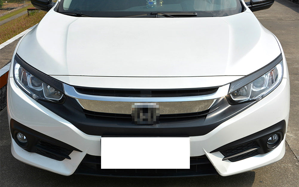 Carbon Fiber Headlight Eyebrow Cover For 16-21 Honda Civic Sedan/Hatchback/Coupe