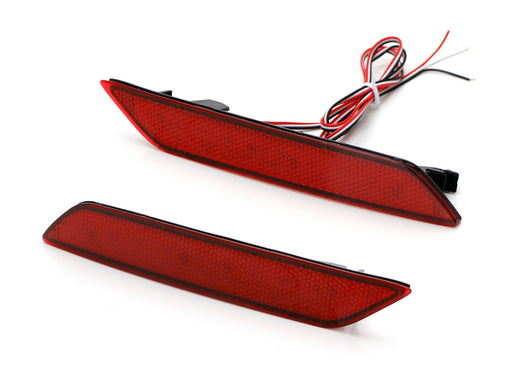 Red Lens 60-SMD LED Bumper Reflector Marker Lights For 2013-15 Honda Civic Sedan