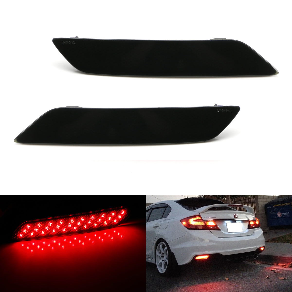 NJSZHNS Tail Light Smoke Red Strobe Brake Lamps Rear Reflector ABS NJSZHNS Tail Light Smoke Red Strobe Brake Lamps Rear Reflector ABS