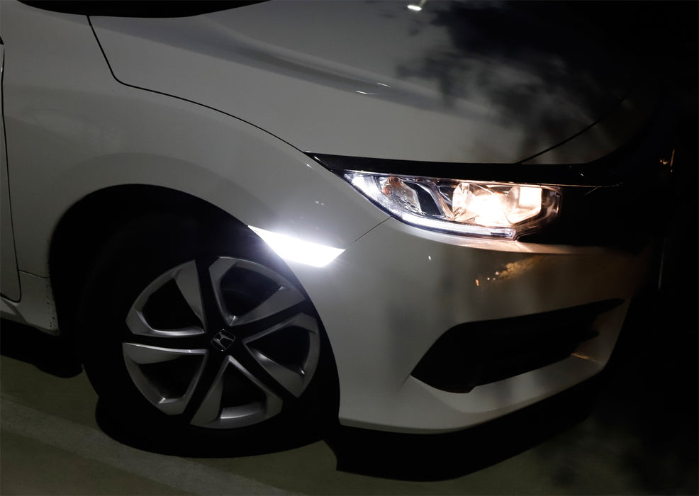 JDM Version Clear Lens White Full LED Side Marker Light For 2016-21 Honda Civic