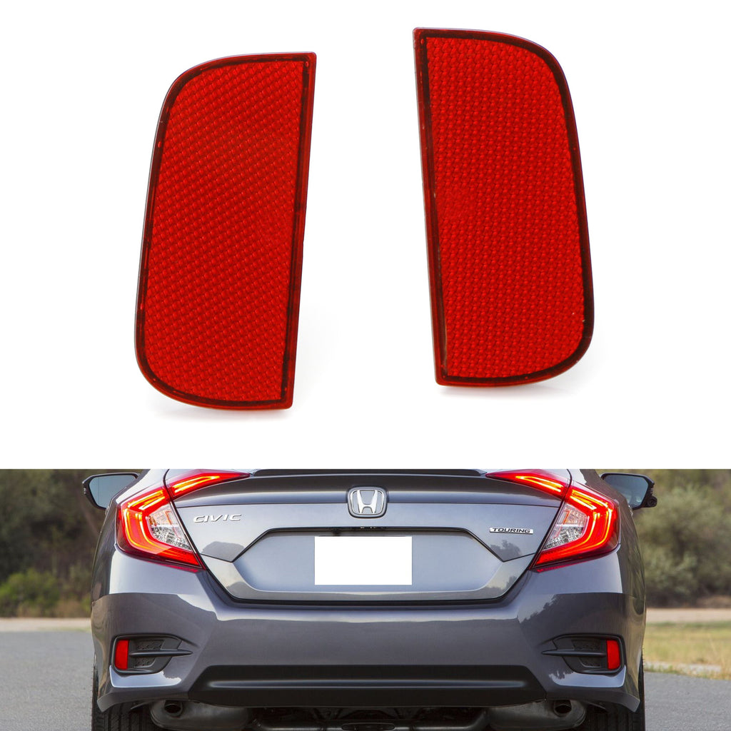 OE-Spec Red Rear Bumper Reflector Lens Assy For 2016-21 10th Gen
