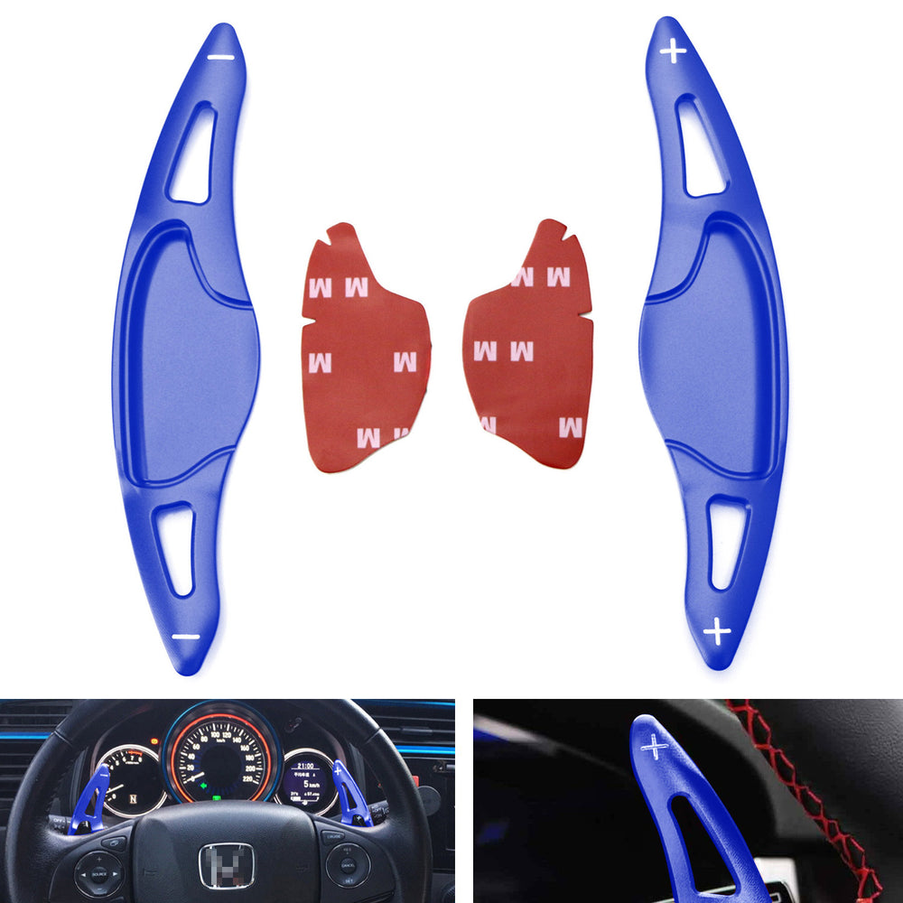 Blue Large Steering Wheel Paddle Shifter Extension For Honda HRV Vezel, FIT JAZZ