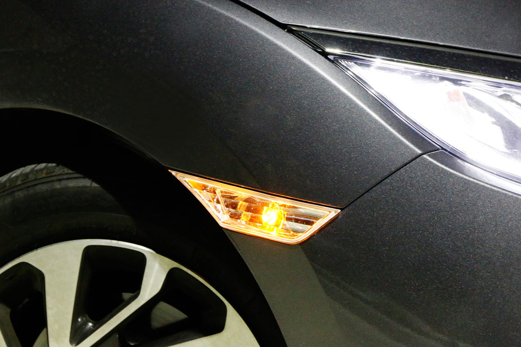 JDM Smoked Lens Side Marker Lamps w/Amber LED Bulbs For 16+ 10th Gen Honda Civic