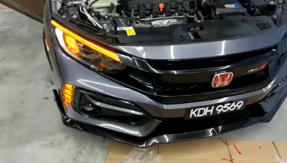 Bumper Vertical Air Vent Fit Switchback LED DRL For Honda Civic