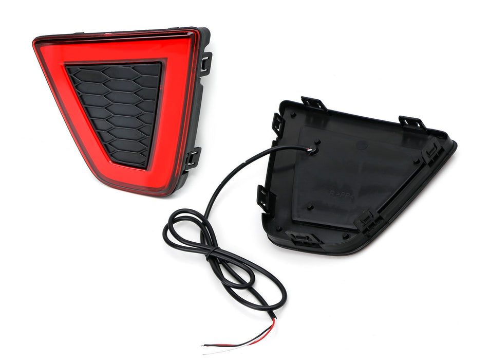 Red Lens JDM LED Rear Bumper Reflector Light Assy For 15-17 Pre-LCI Honda FIT