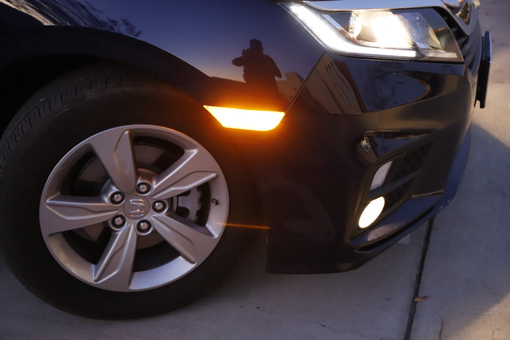 Smoked Lens Full Amber LED Bumper Side Marker Lights For 2018-up Honda Odyssey