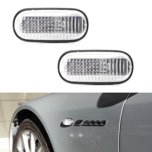 JDM-Spec Clear Lens Side Marker Lights w/ 2825 Bulbs, Sockets For Honda S2000