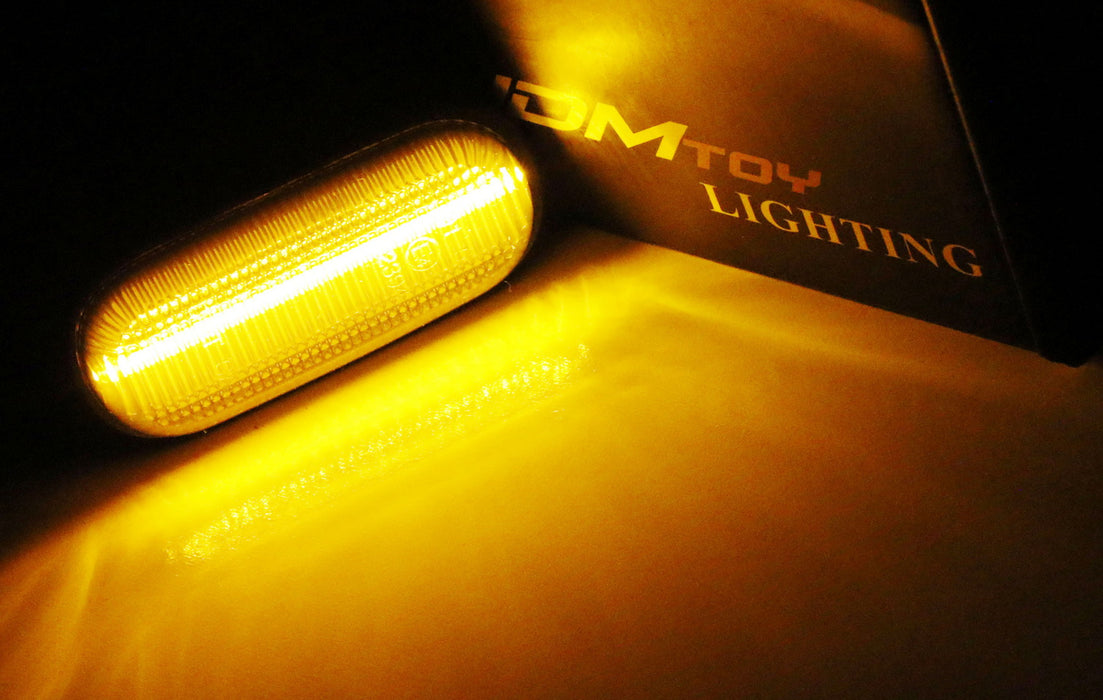 Smoked Lens Amber LED Front Fender Side Marker Light Kit For 2000-09 Honda S2000