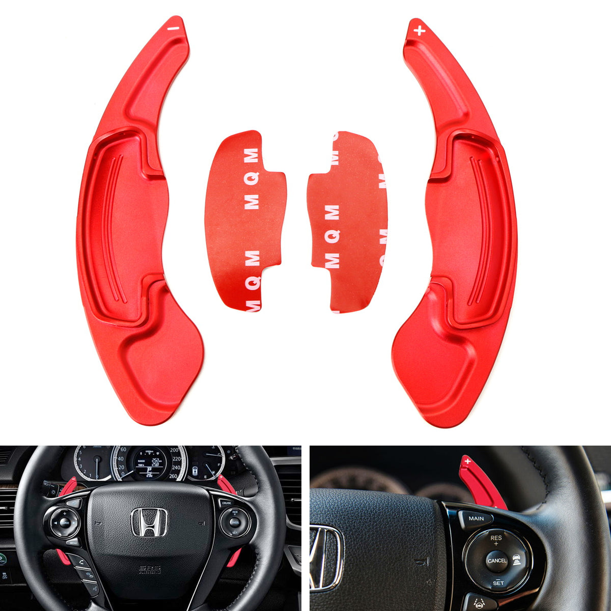 Red Aluminum Steering Wheel Paddle Shifter Extension For Honda — iJDMTOY.com