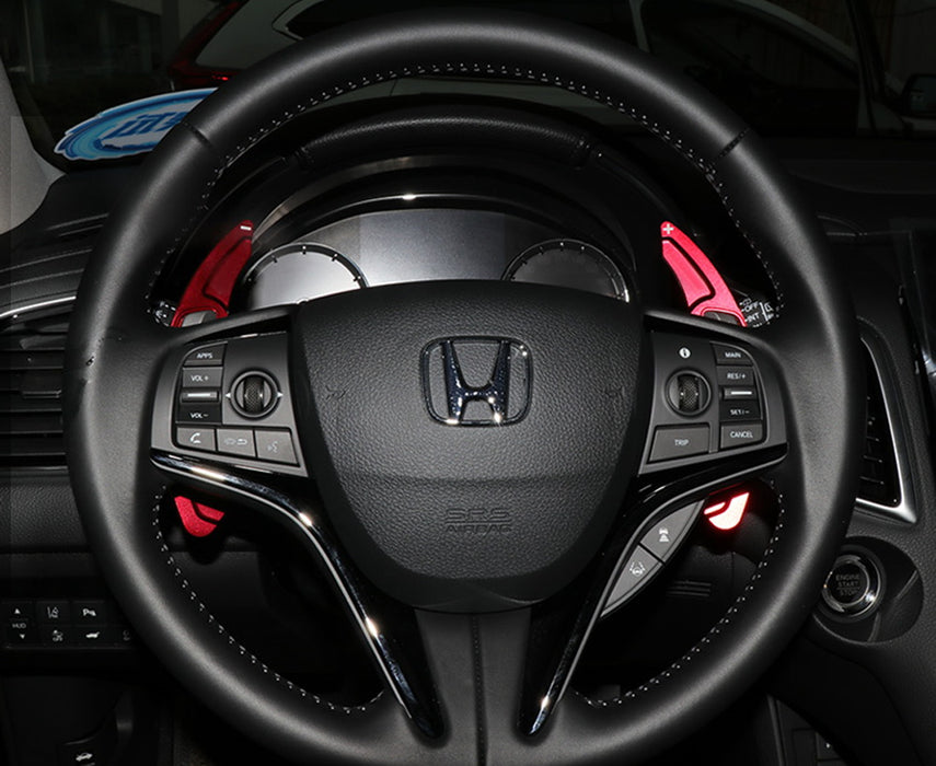 Red Aluminum Steering Wheel Paddle Shifter Extension For Honda — iJDMTOY.com