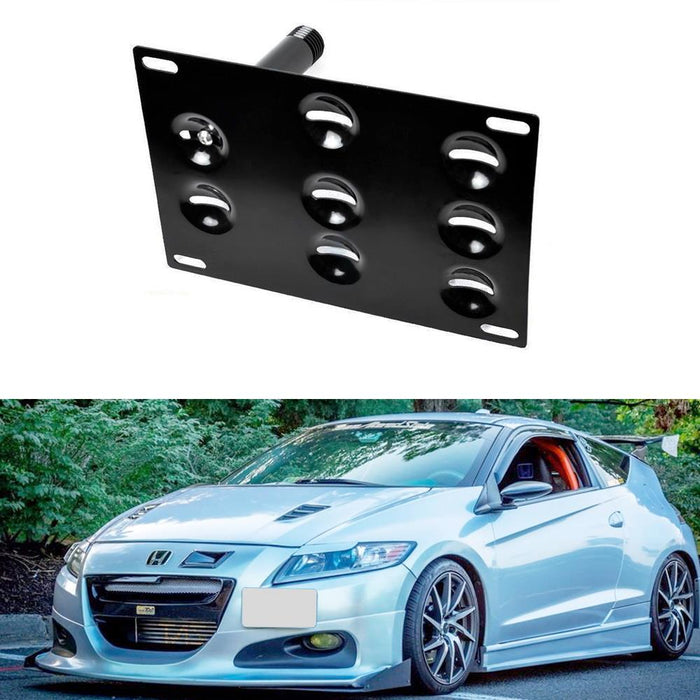 No Drill Front Bumper Tow Hook License Plate Mounting Bracket Adapter Kit For 2011-2016 Honda CR-Z, 2010-2014 Gen2 Honda FIT, Insight-iJDMTOY
