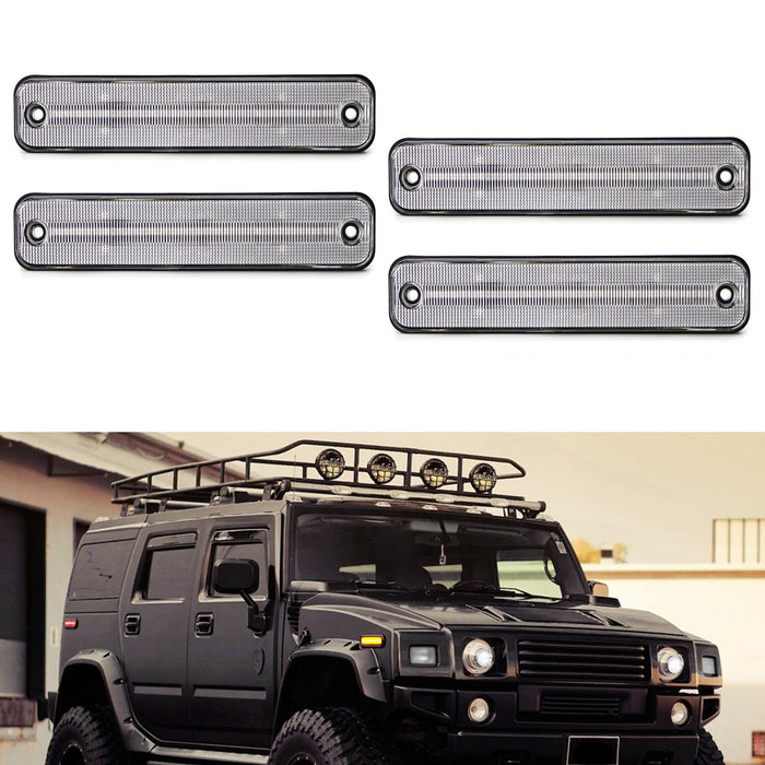 Clear LED Front & Rear Side Marker Lights Amber/Red Set For 2003-2009 Clear LED Front & Rear Side Marker Lights Amber/Red Set For 2003-2009