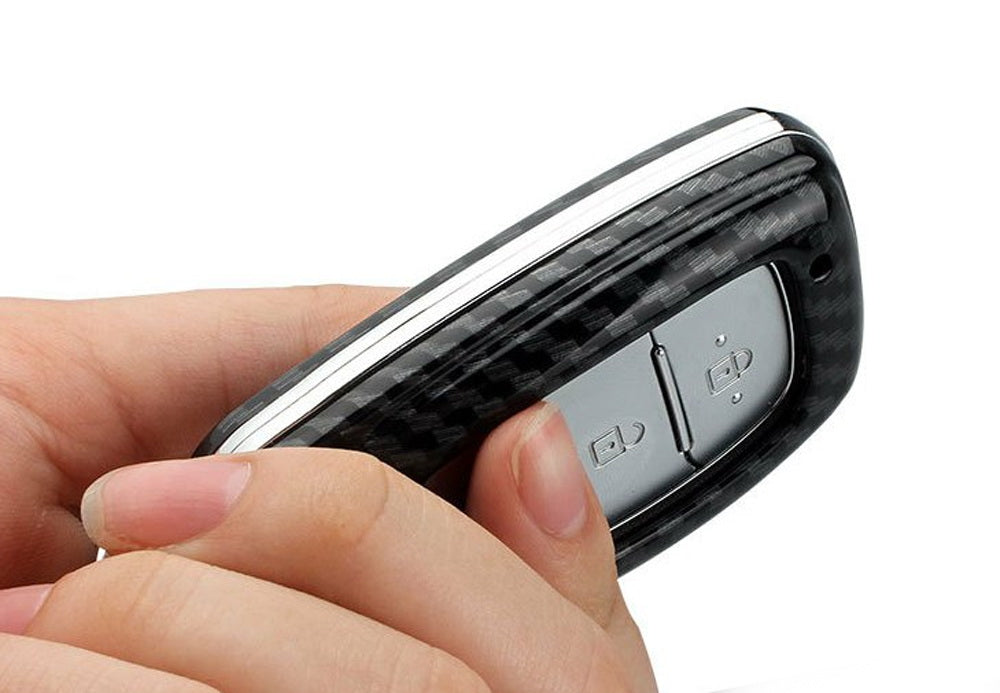 Exact Fit Black Glossy "Carbon Fiber" Key Fob Shell For 2014-2019 Hyundai Tucson