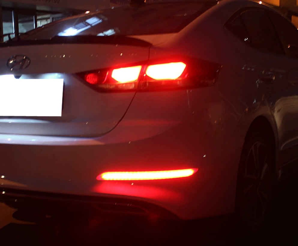 Red Lens Full LED Bumper Reflector Tail & Brake Lights For 17 18 Hyund ...