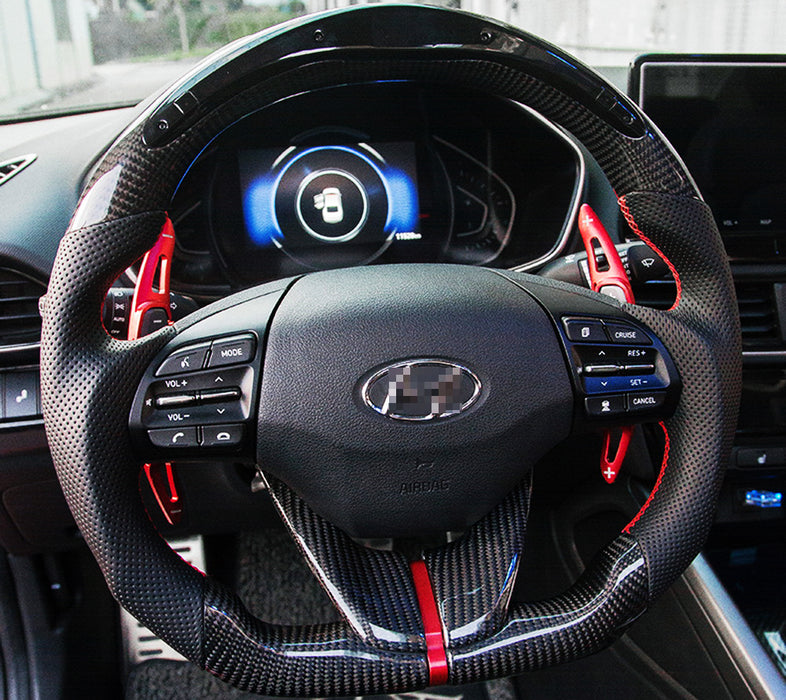 Red Large Steering Wheel Paddle Shifter Extension For 19-22 Hyundai Veloster JS