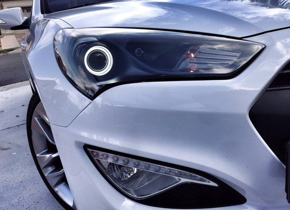 Even Lighting White LED Halo Ring For Kia Optima Hyundai Genesis Coupe Headlight
