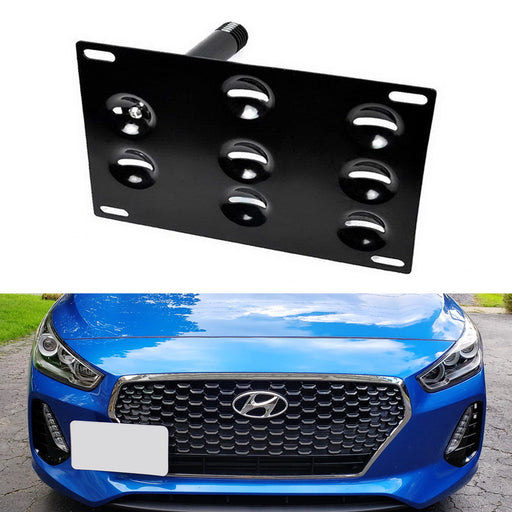 iJDMTOY No Drill Front Bumper Tow Hook License Plate Mounting Bracket  Adapter Kit Compatible with 2010-16 Mini Cooper R60 Countryman