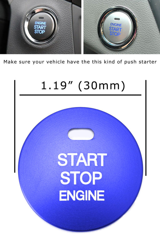 Blue Keyless Engine Push Start Button Trim For Hyundai Sonata Elantra Kia Optima