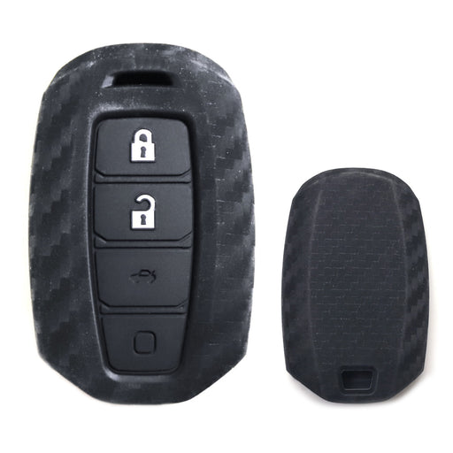 Carbon Fiber Soft Silicone Key Fob Cover For Hyundai Kona Veloster Elantra GT...