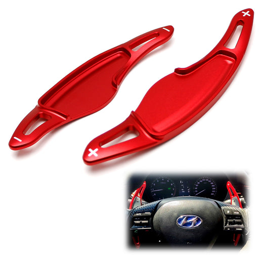Red Steering Wheel Paddle Shifter AddOn Extension Cover For 15-19 Hyundai Sonata
