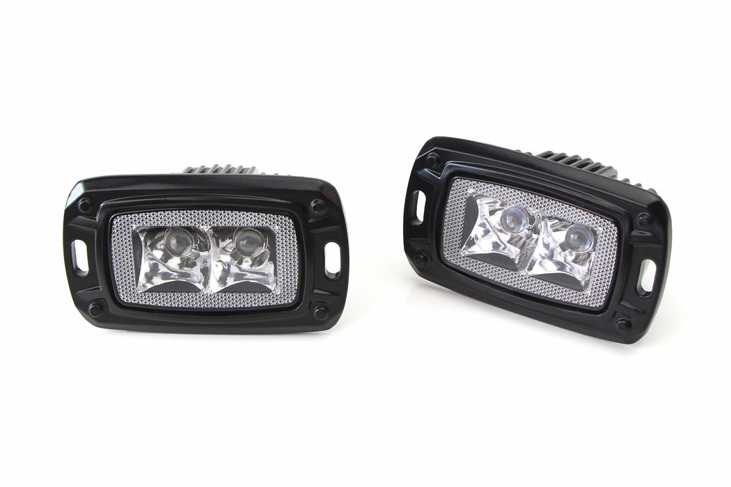 Flush Mount 10W LED Backup or Driving Pod Lights For Truck Jeep Off-Road, (Spot)