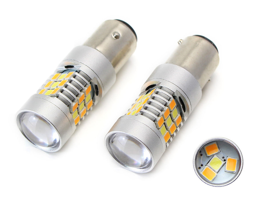 White/Amber High Power 28-SMD 1157 Switchback LED Bulbs For Turn Signa ...