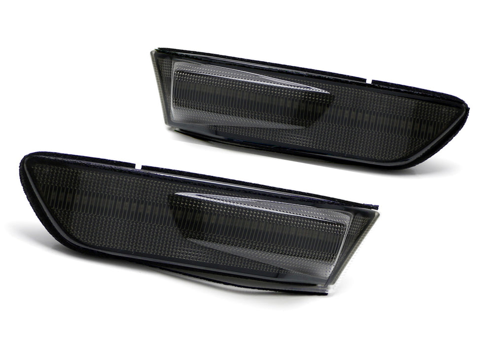 Smoke Lens White Full LED Fender Side Marker Lights For 03-07 Infiniti G35 Coupe