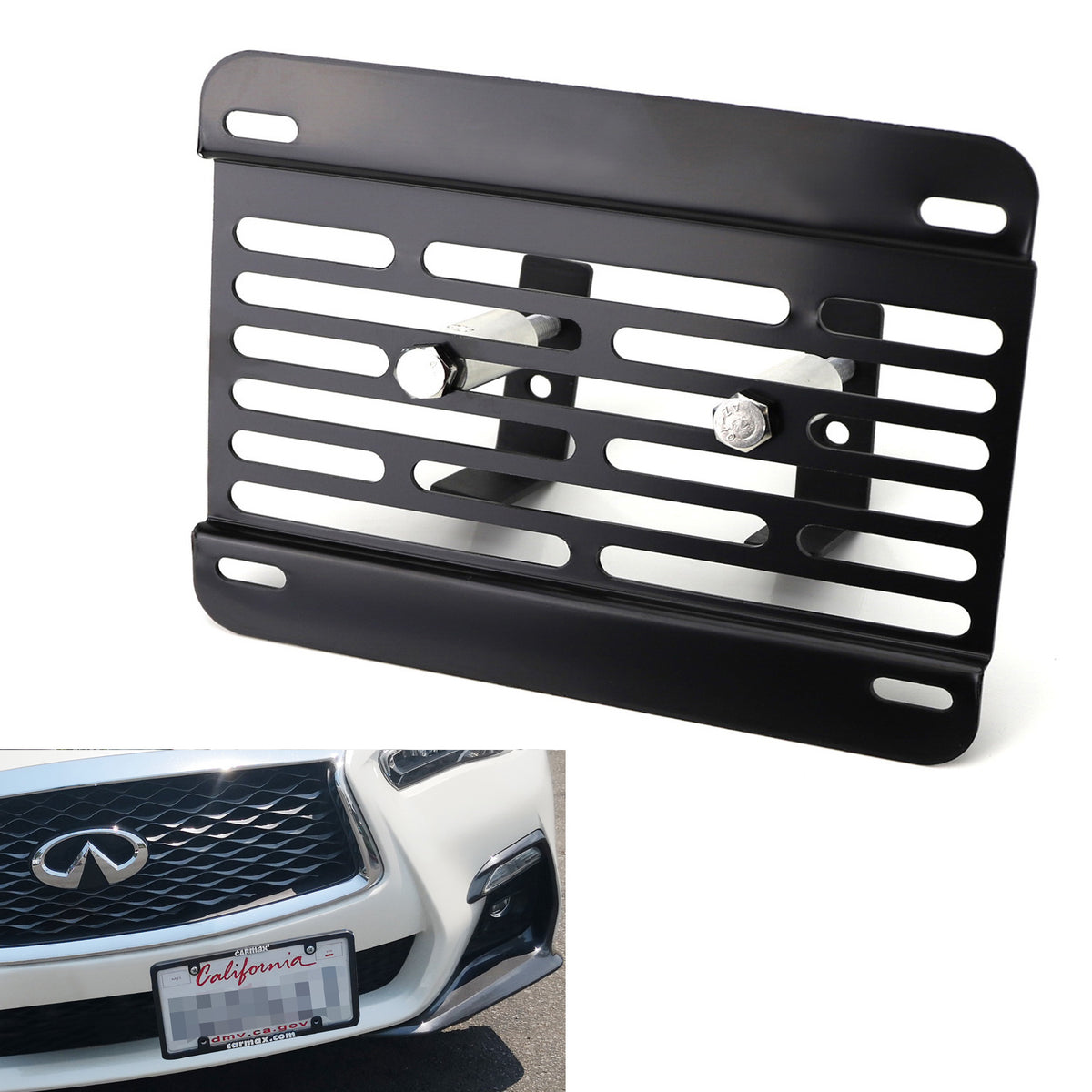 Infiniti Q50 No Drill Front Grille Mesh Mount LicensePlate