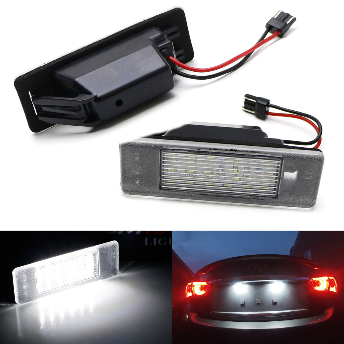 Feu Plaque Immatriculation Blanc 6500K IP67 Kit 2 Feux De Plaque D'immatriculation LED Pour Suzuki Wagon R, Alto, Jimny - Blanc 6000-6500K, 300 Lm, IP67, Plug & Play