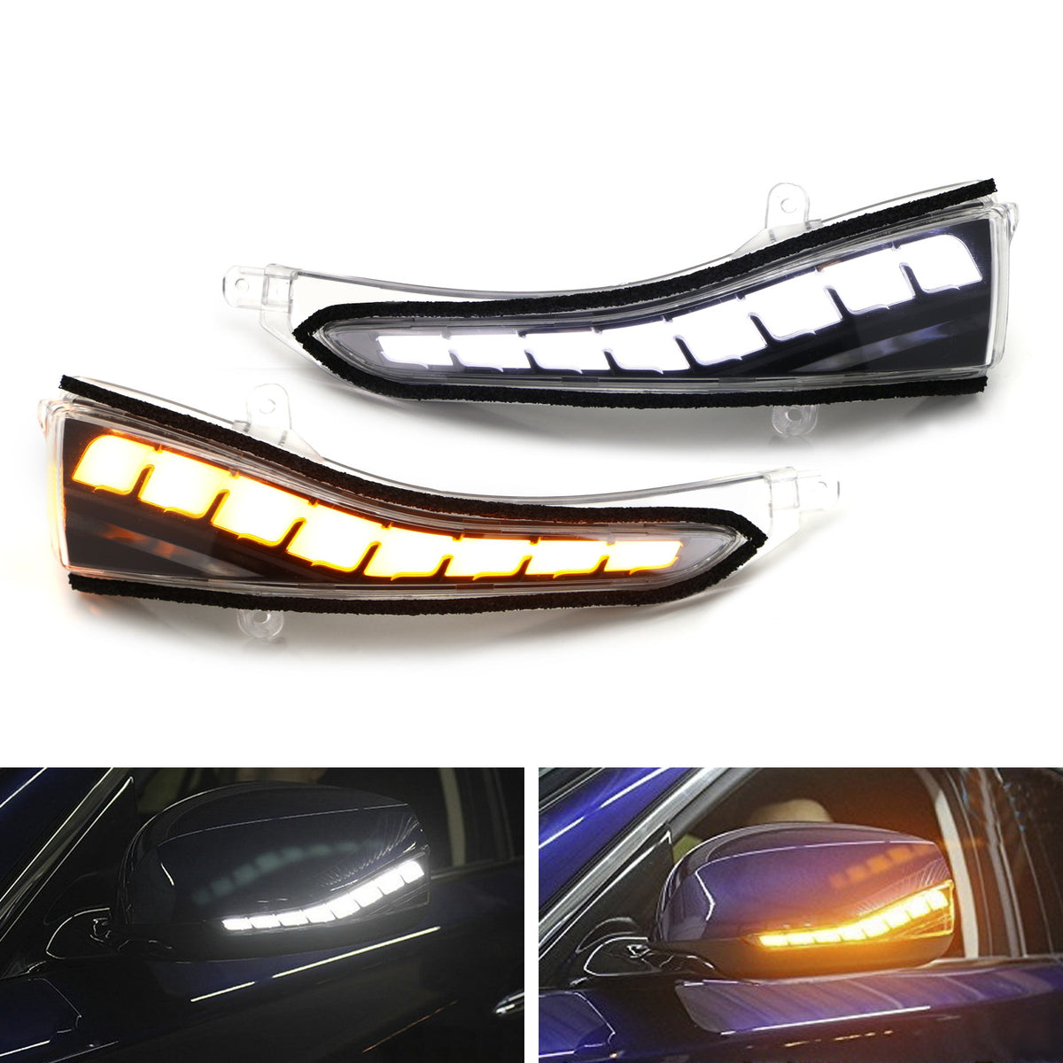 Auto LED Turn Signal Light DRL Rearview Dynamic LED Side Mirror