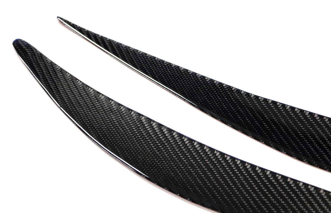Black Real Carbon Fiber Headlight Eyebrow Covers For Infiniti 2014-up Q50 Sedan