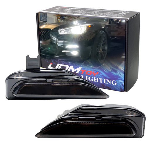 OE Turn Signal Replace Smoke Lens Switchback LED Daylight Kit For Infiniti Q50 S