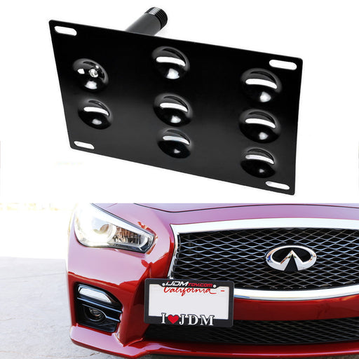 Front Bumper Tow Hook License Plate Mounting Bracket Holder For Nissan Infiniti